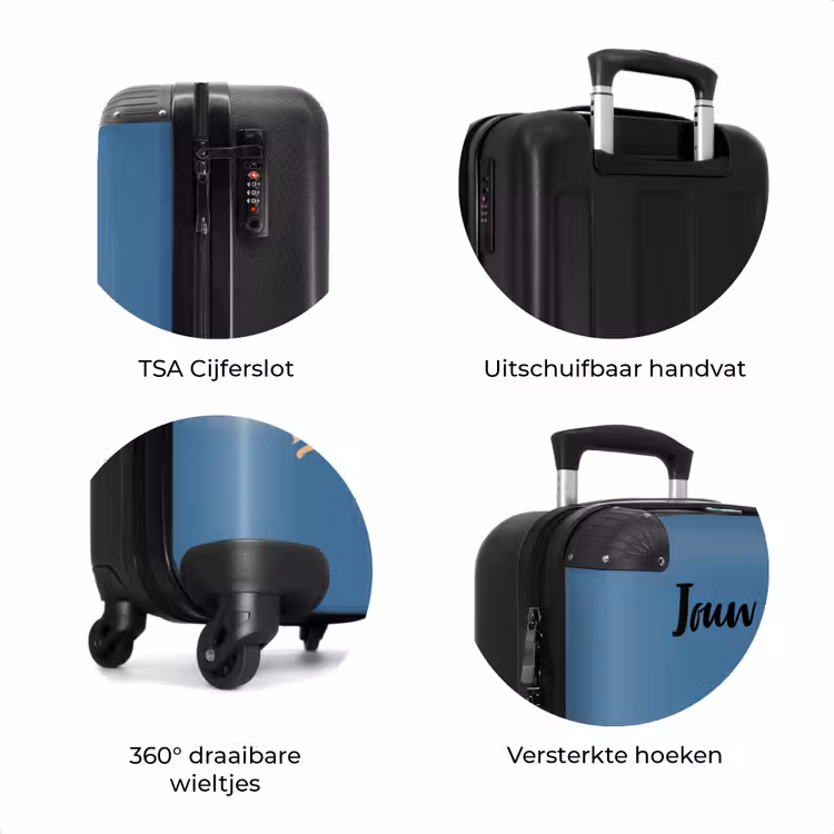 Koffer met naam - Zwarte auto met beige vlammen — 8