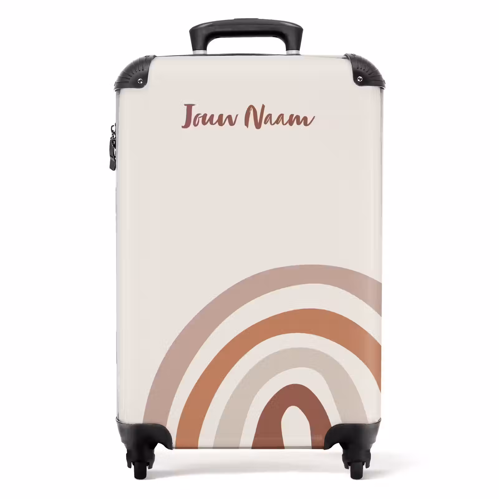 Koffer met naam - Ruwe regenboog naturel — 1