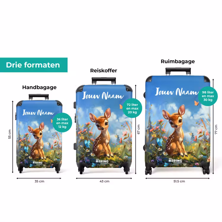 Koffer met naam - Bailey bloemenhertje — 3