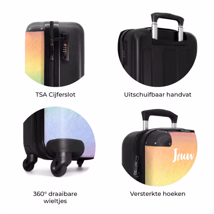 Koffer met naam - Pastel regenboog — 8