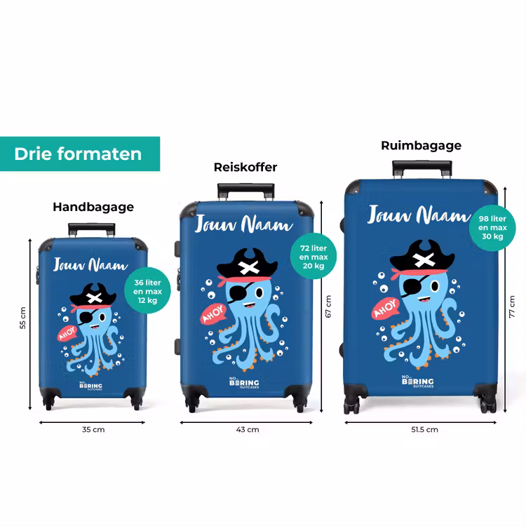 Koffer met naam - Piratenoctopus — 3