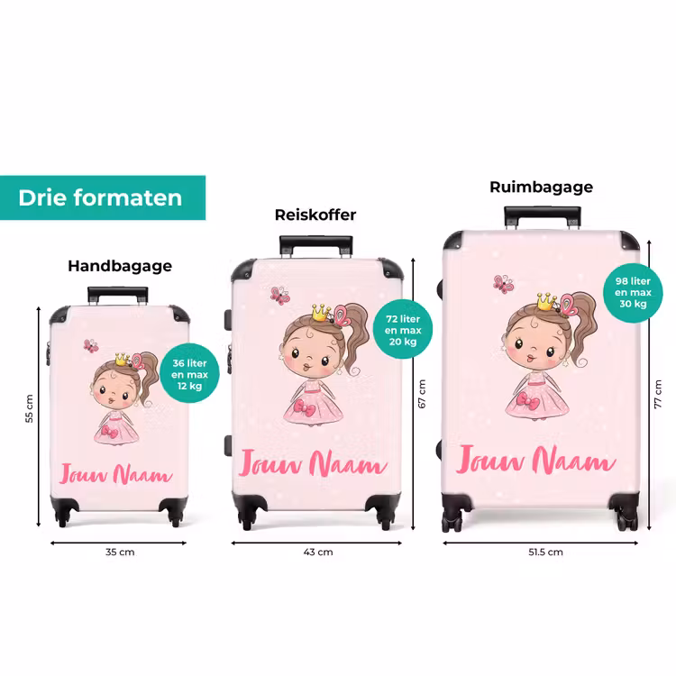 Koffer met naam - Prinsesje roze — 3