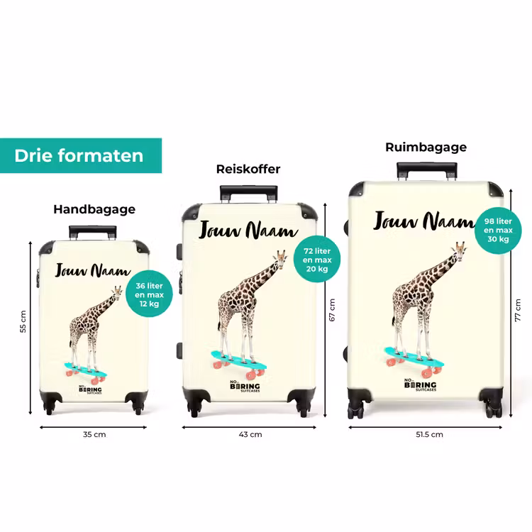 Koffer met naam - Gierende giraffe — 3