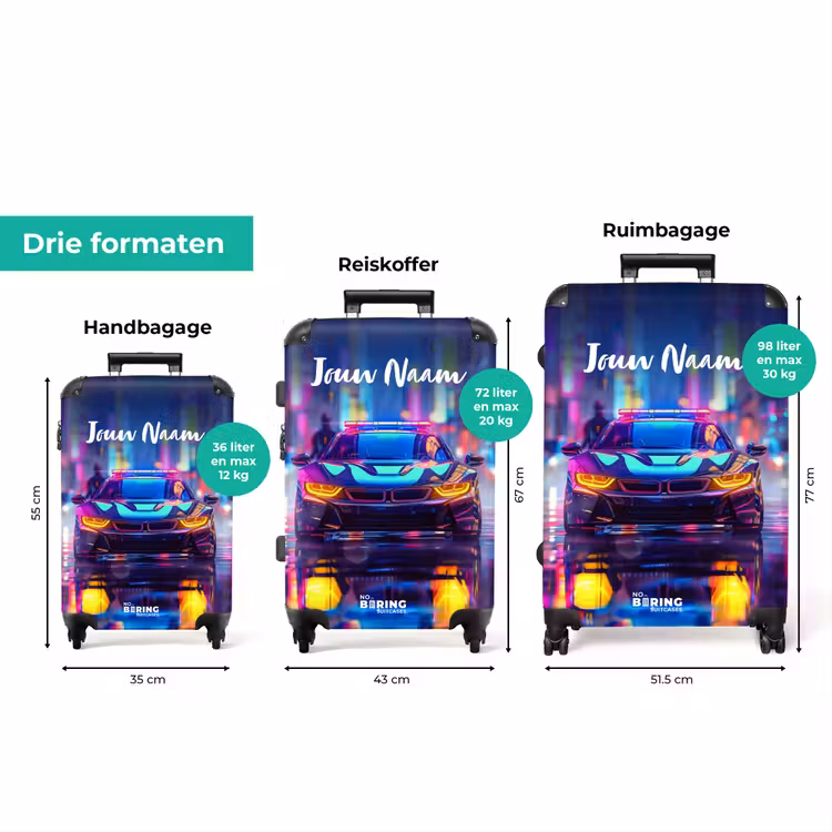 Koffer met naam - Neon nightcar — 3