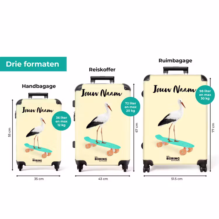 Koffer met naam - Rijdende reiger — 3