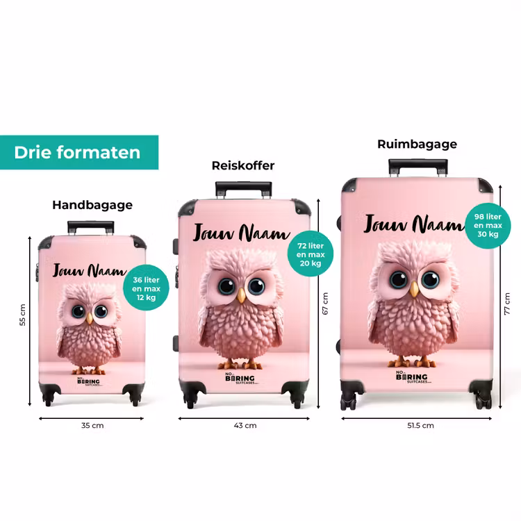 Koffer met naam - Roze Ritselaar — 3
