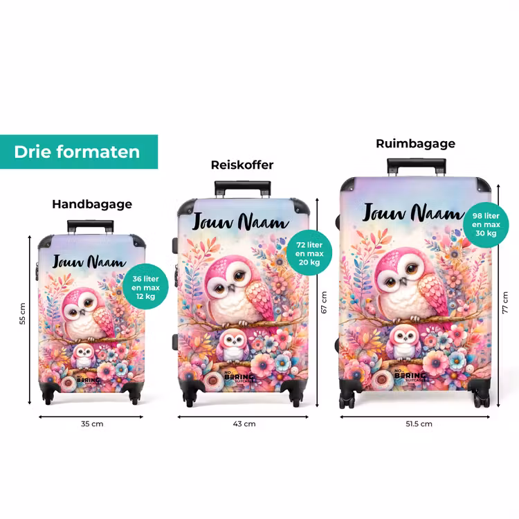 Koffer met naam - Roze Robijn — 3