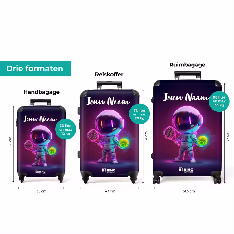 Koffer met naam - Space tennis — 3