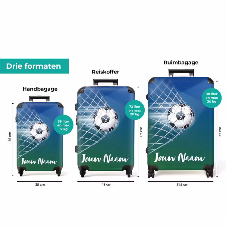 Koffer met naam - Goal-getter blauw — 3