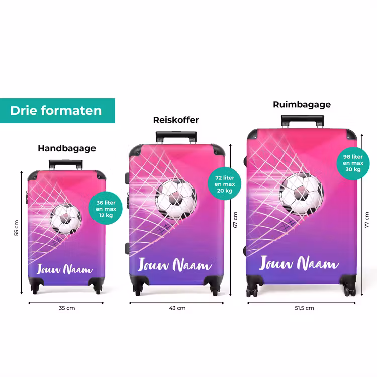 Koffer met naam - Goal-getter roze — 3