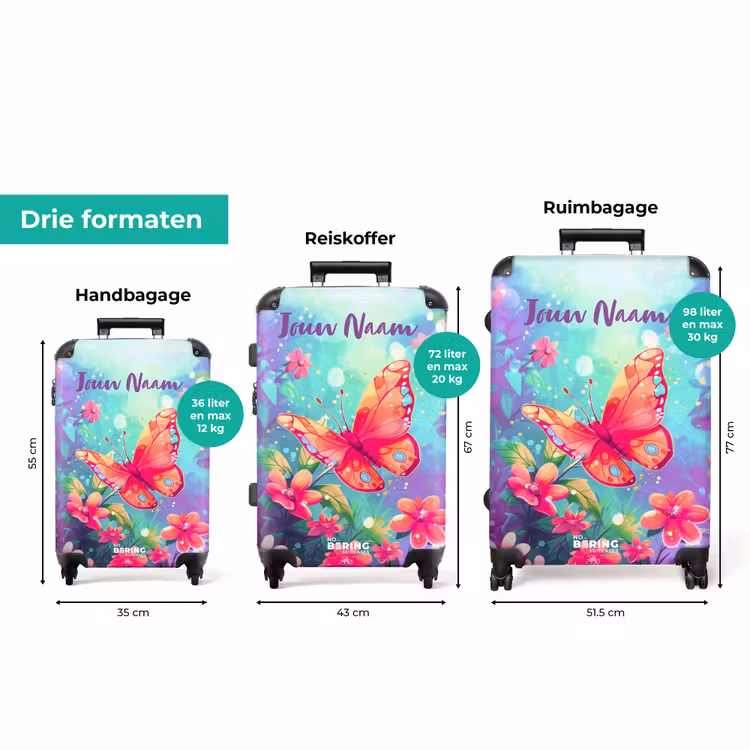 Koffer met naam - Verbluffende vlinder — 3