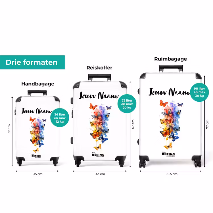 Koffer met naam - Vlinderzwerm — 3