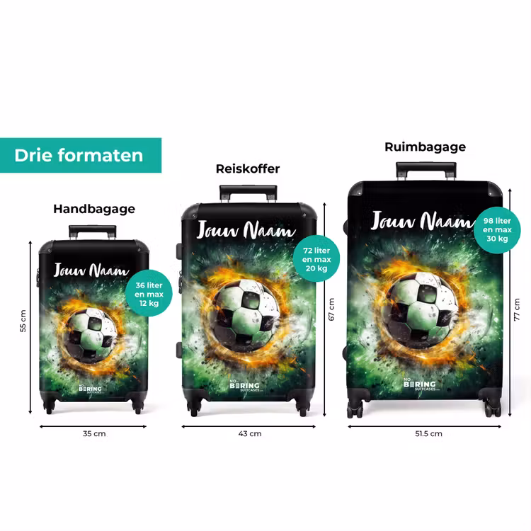 Koffer met naam - Voetbal on fire — 3