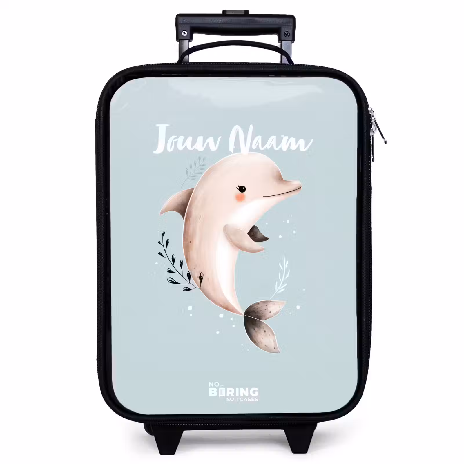 Kinderkoffer - Beige dolfijn in blauw water — 1
