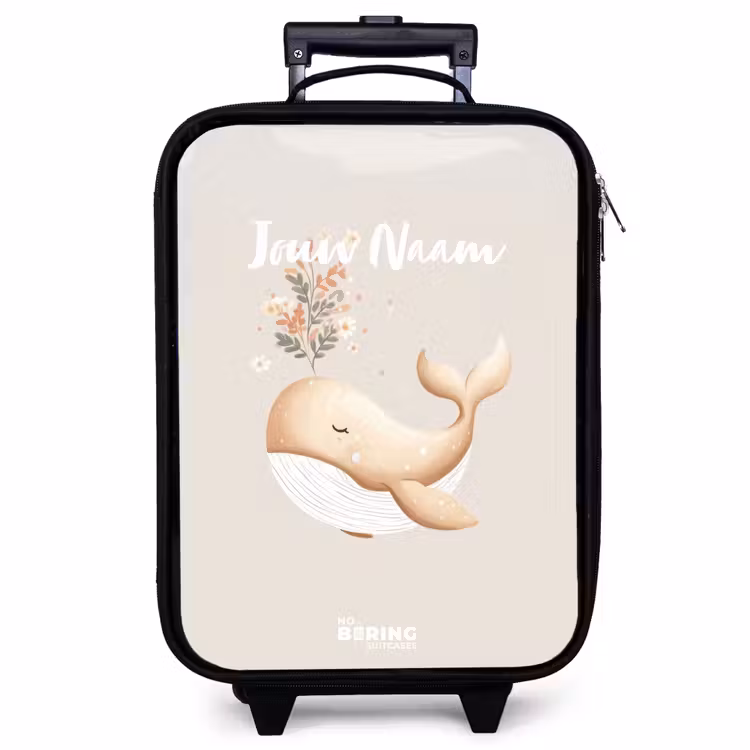 Kinderkoffer - Walvis in pastel beige kleuren — 1
