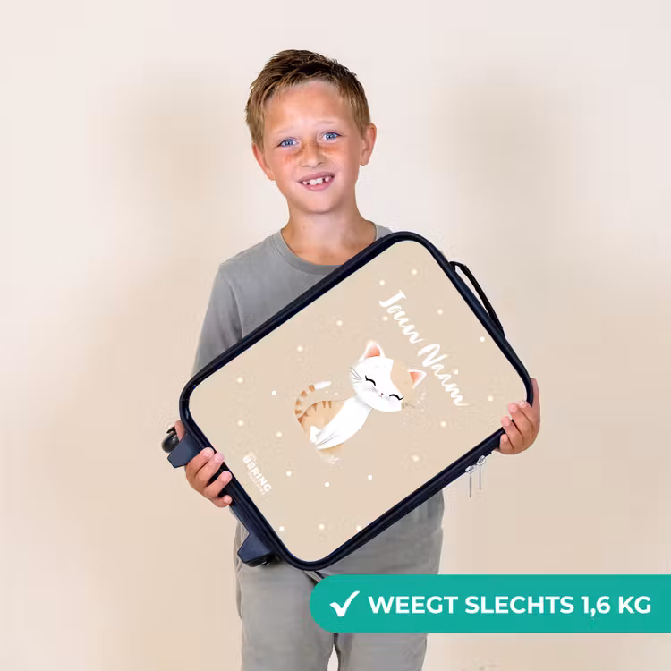 Kinderkoffer - Kat omringd door beige stippen — 2