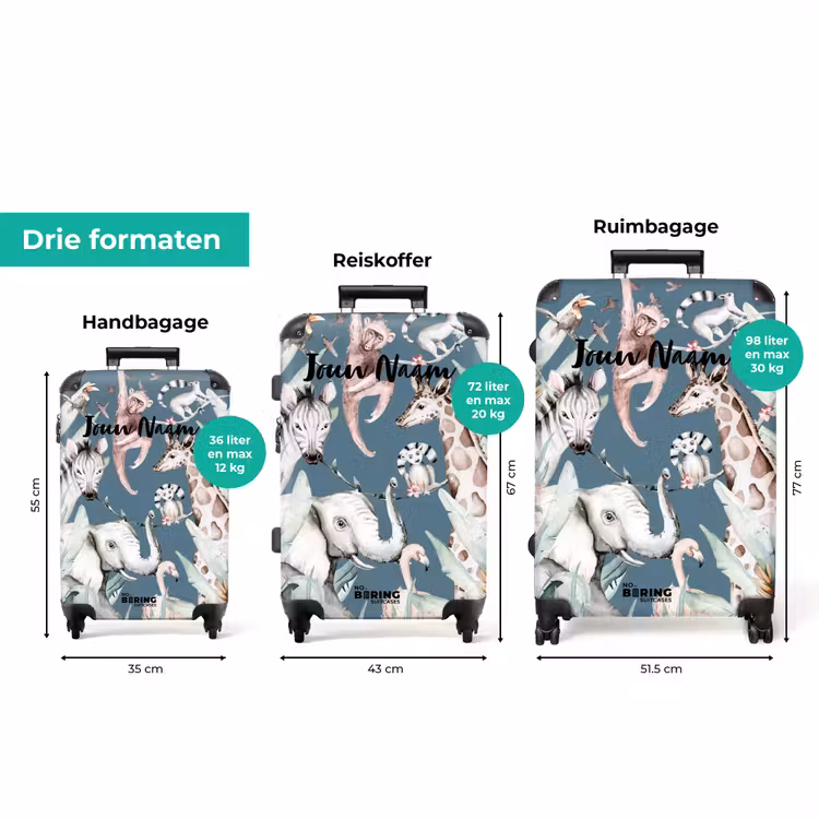Koffer met naam - Jungle Dierenfeest — 3