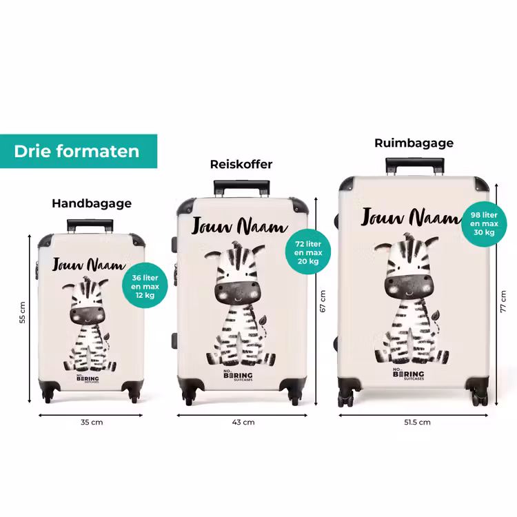 Koffer met naam - Zoë Zebra — 3