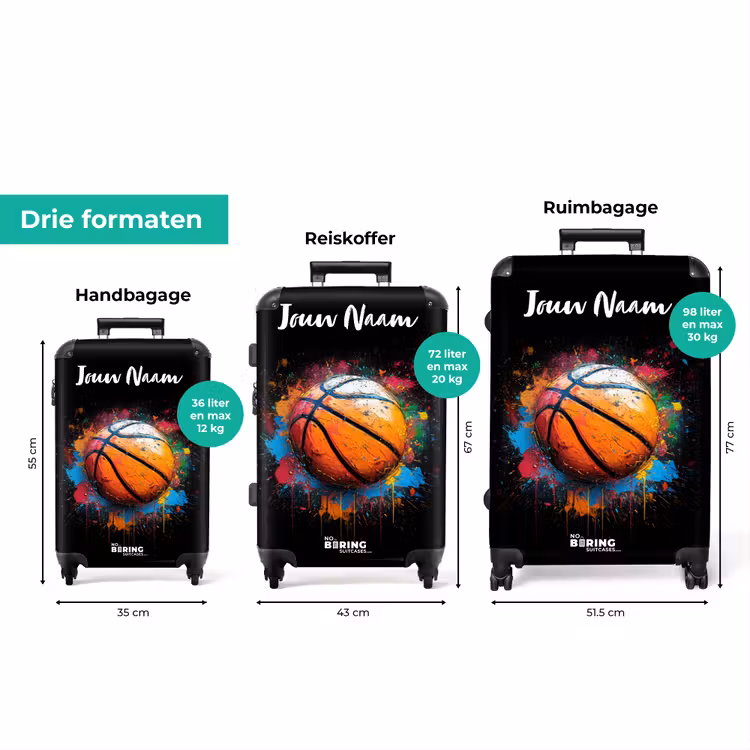 Koffer met naam - Oranje Basketbal te Midden van Verfspetters — 3