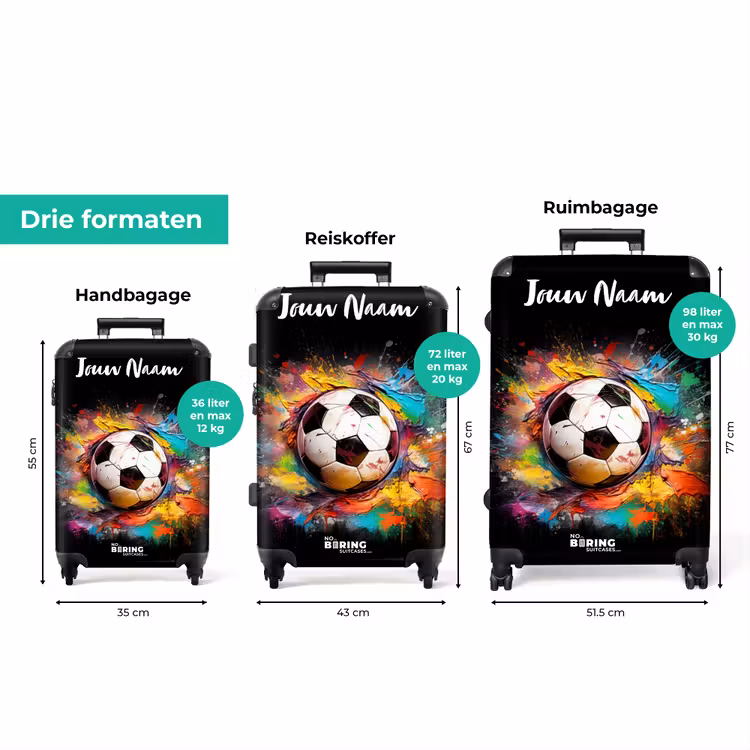 Koffer met naam - Verfklodder Voetbal — 3