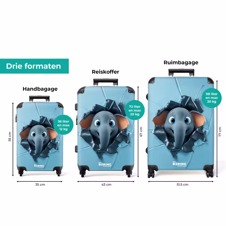 Koffer - Vrolijke olifant kijkt door gescheurde achtergrond — 3