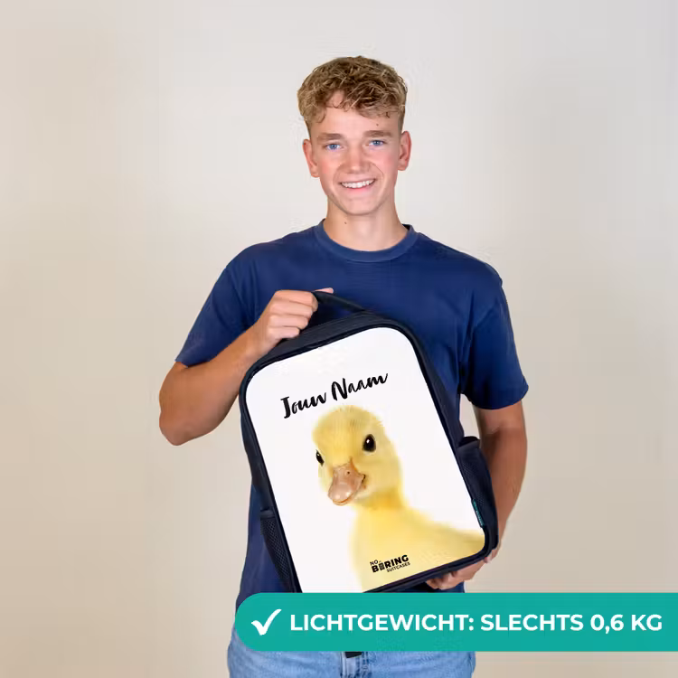 Kinderrugzak met naam - Zwart - Barry de Badeend — 3