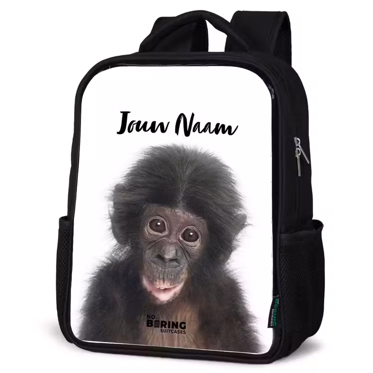 Kinderrugzak met naam - Zwart - Charlie Chimp — 7
