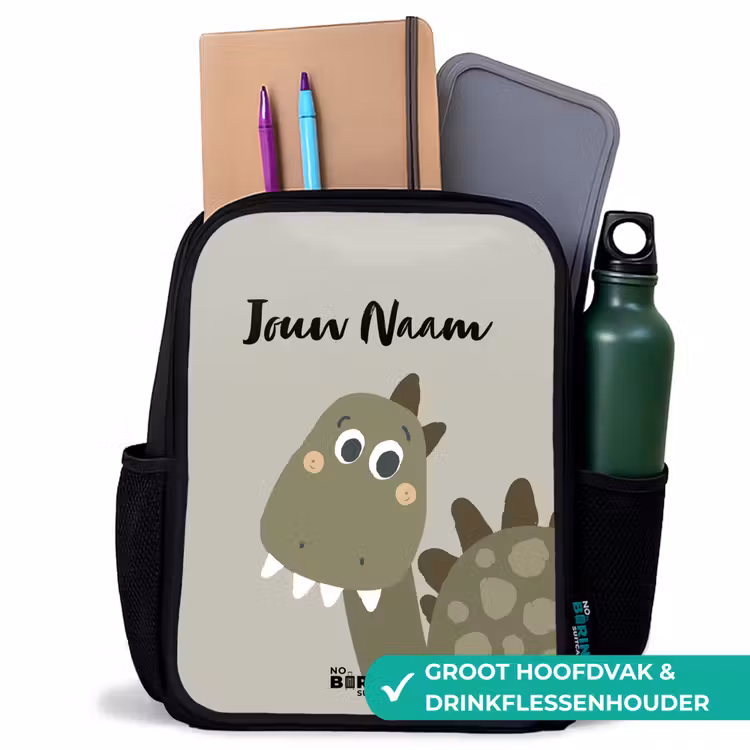 Kinderrugzak met naam - Zwart - Danny dino — 4
