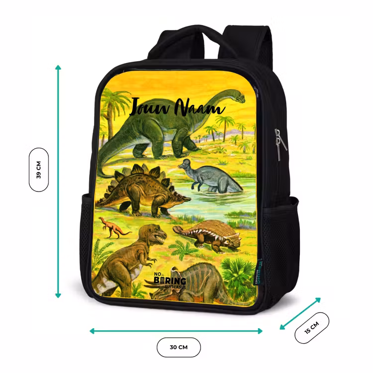 Kinderrugzak met naam - Zwart - Dinosaurus in Dinosaurusland — 5