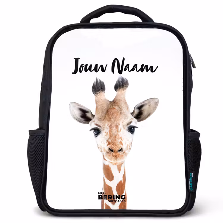 Kinderrugzak met naam - Zwart - Gerrie Giraffe — 1