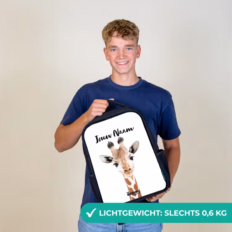 Kinderrugzak met naam - Zwart - Gerrie Giraffe — 3