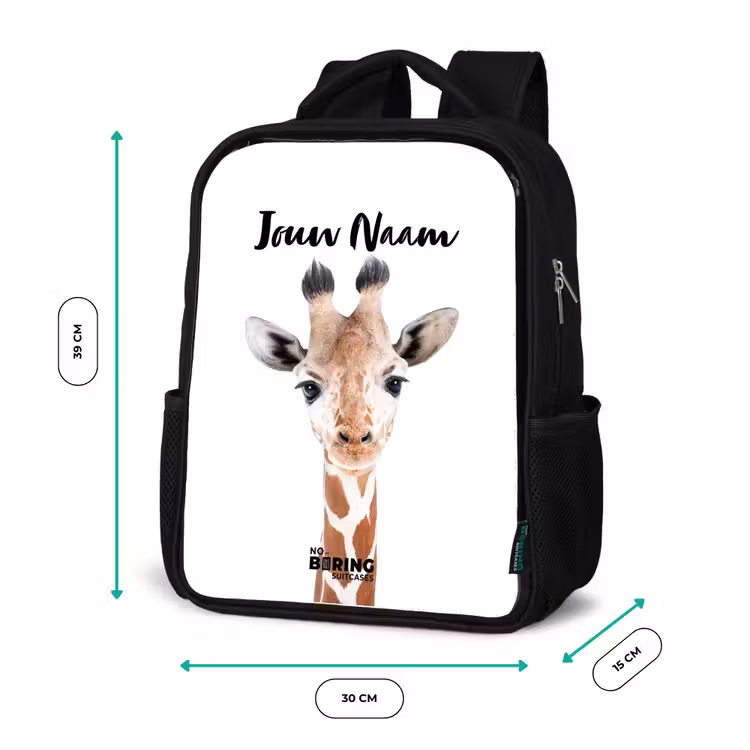 Kinderrugzak met naam - Zwart - Gerrie Giraffe — 5