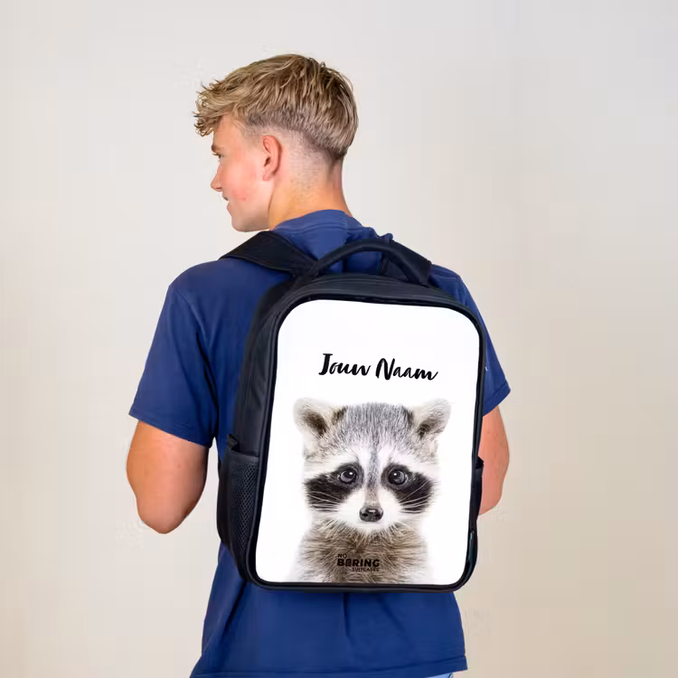 Kinderrugzak met naam - Zwart - Rachid Racoon — 6