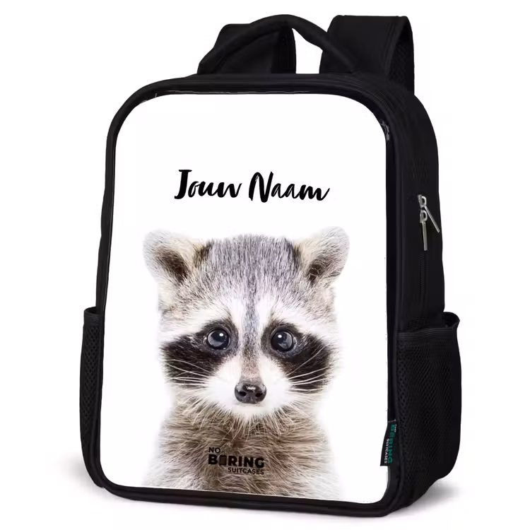 Kinderrugzak met naam - Zwart - Rachid Racoon — 7