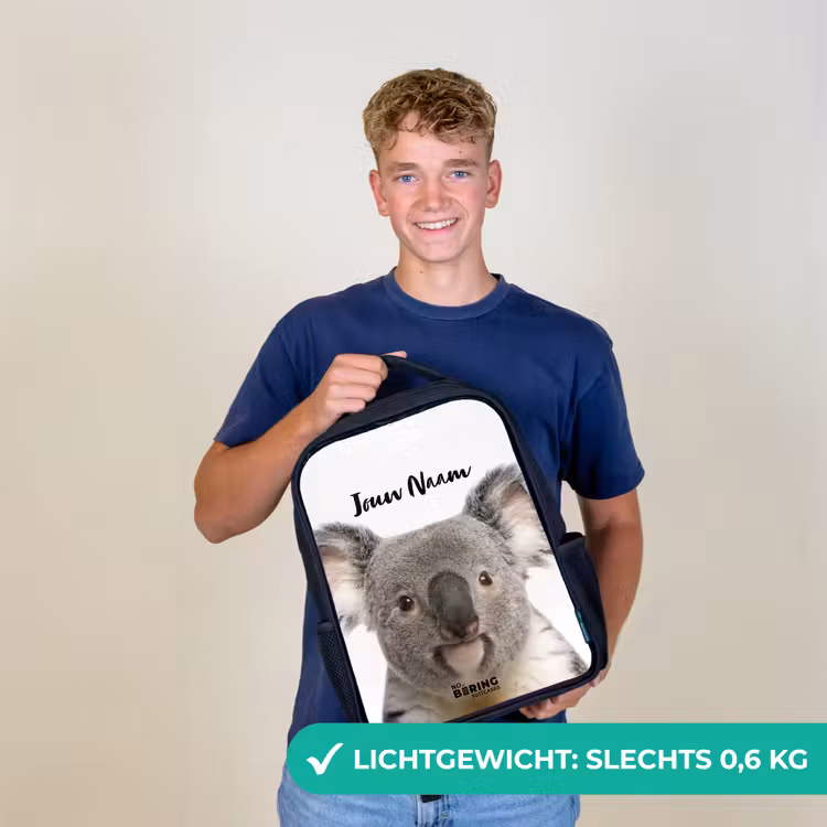 Kinderrugzak met naam - Zwart - Schattige Koala Beer — 3