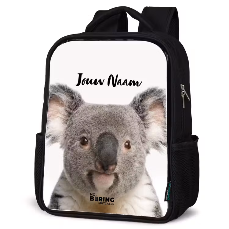 Kinderrugzak met naam - Zwart - Schattige Koala Beer — 7