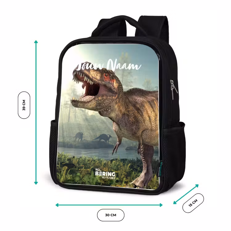 Kinderrugzak met naam - Zwart - Thijs Tyrannosaurus — 5