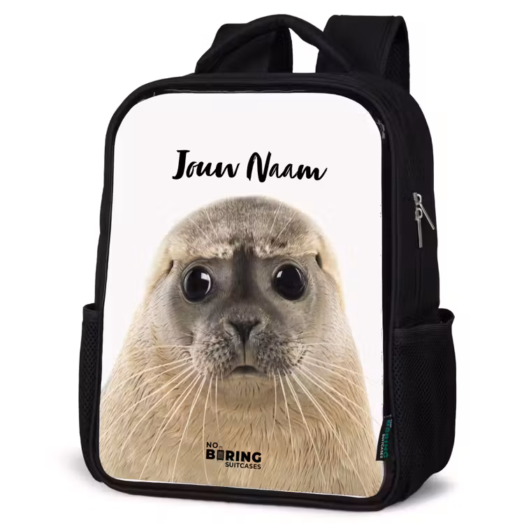 Kinderrugzak met naam - Zwart - Zyon Zeehond — 7