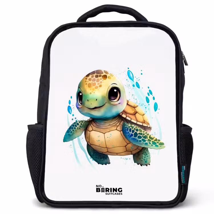 Kinderrugzak - Zwart - Zeeschildpad met grote ogen — 1