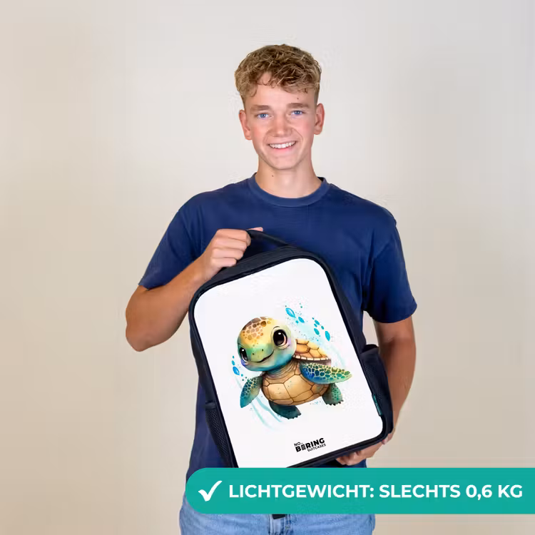 Kinderrugzak - Zwart - Zeeschildpad met grote ogen — 3