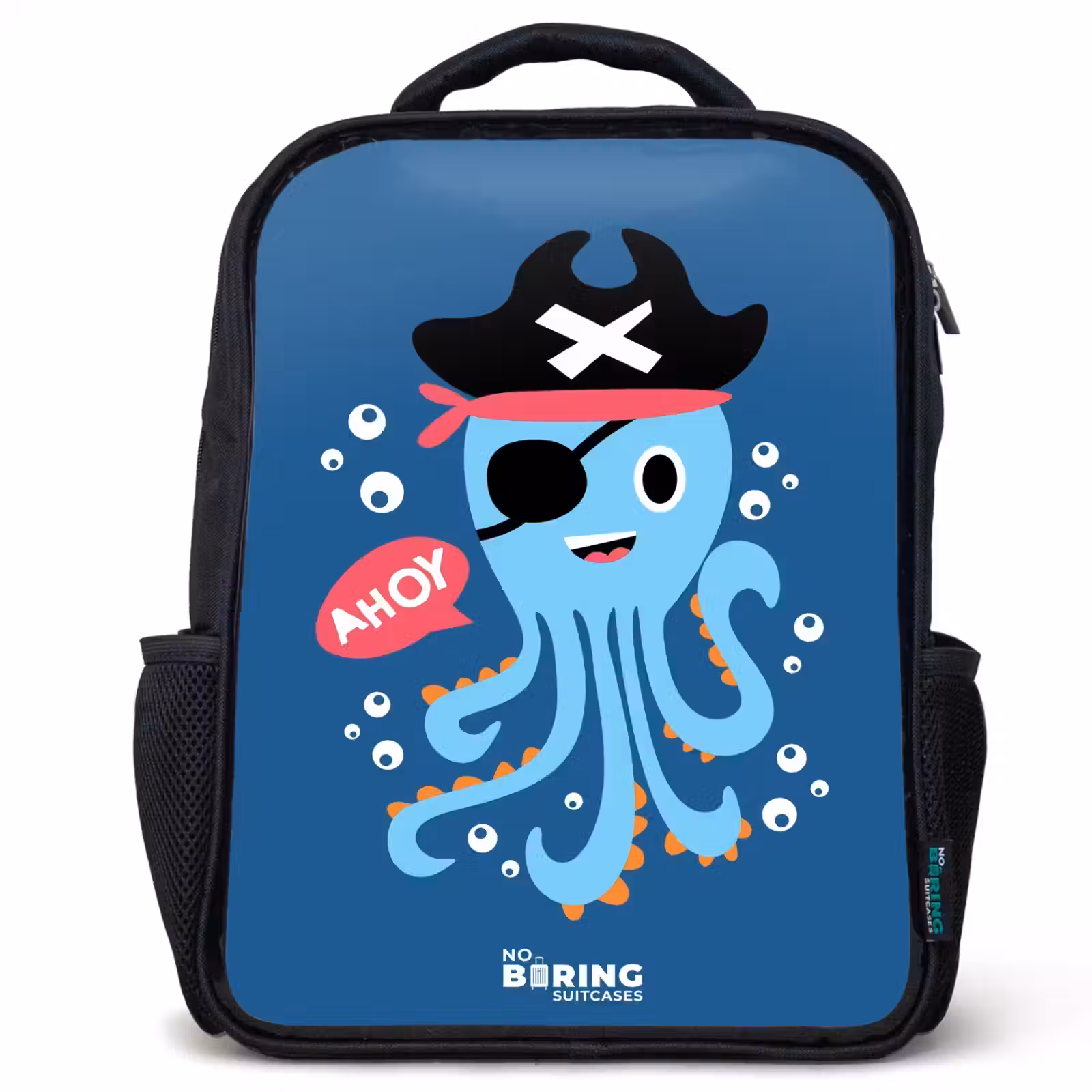 Kinderrugzak - Zwart - Piraten octopus met een hoed — 1