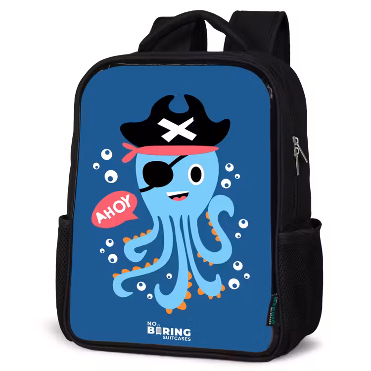 Kinderrugzak - Zwart - Piraten octopus met een hoed — 7