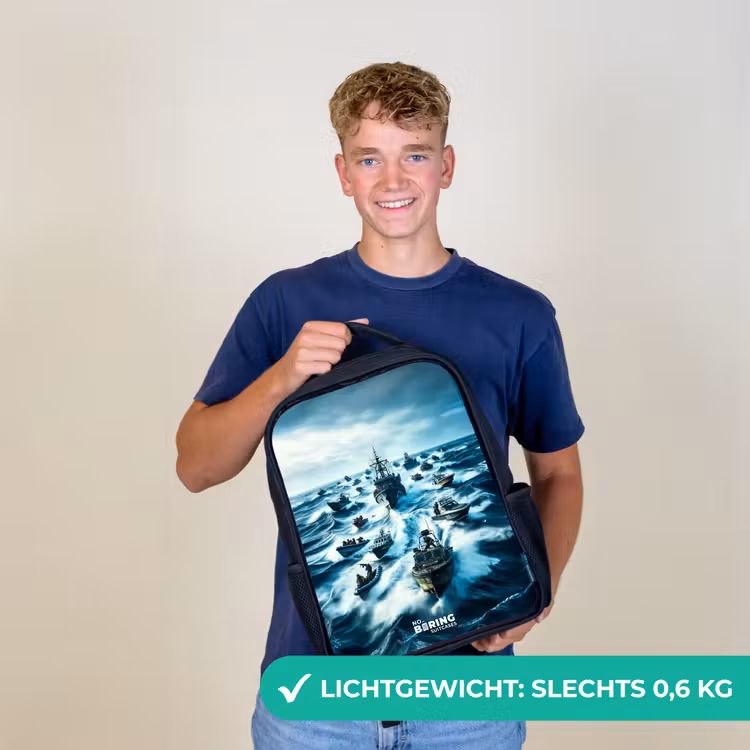 Kinderrugzak - Zwart - Schepen in de zee — 3