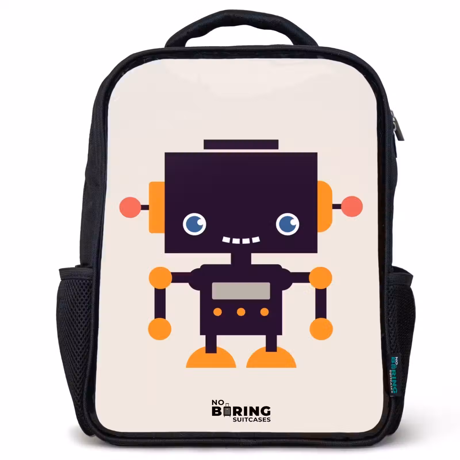 Kinderrugzak - Zwart - Zwarte robot met oranje accenten — 1