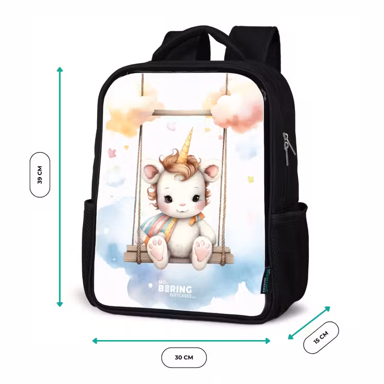 Kinderrugzak - Zwart - Schommelende baby eenhoorn — 5