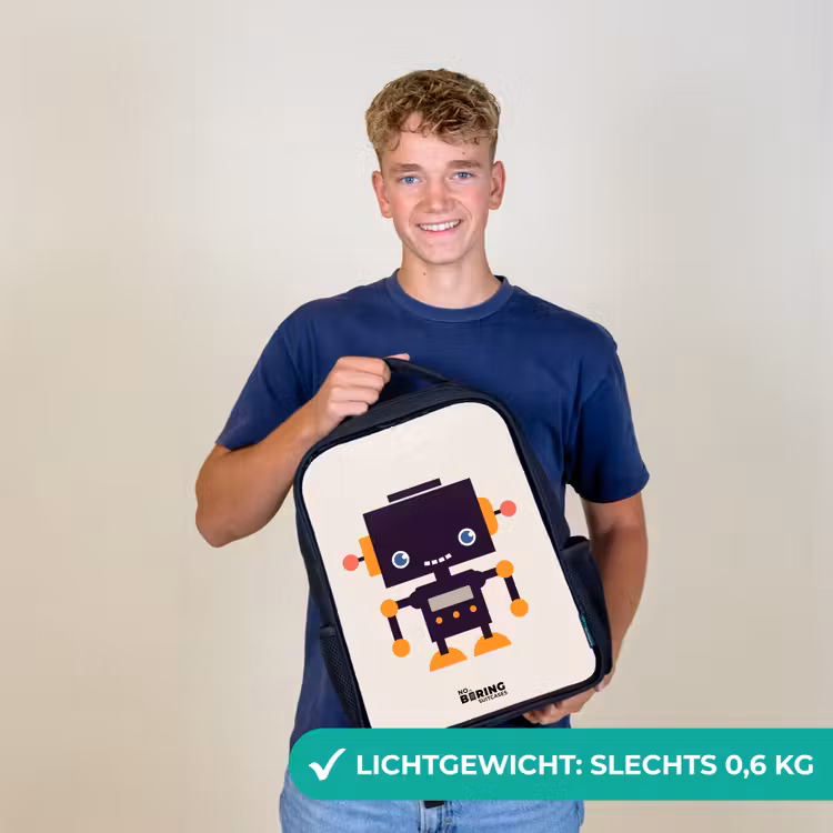 Kinderrugzak - Zwart - Zwarte robot met oranje accenten — 3
