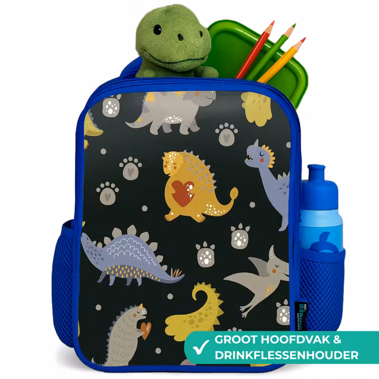 Kinderrugzak - Blauw - Dino - Kinderen - Patronen - Jongens - Meisjes - Dinosaurus — 5