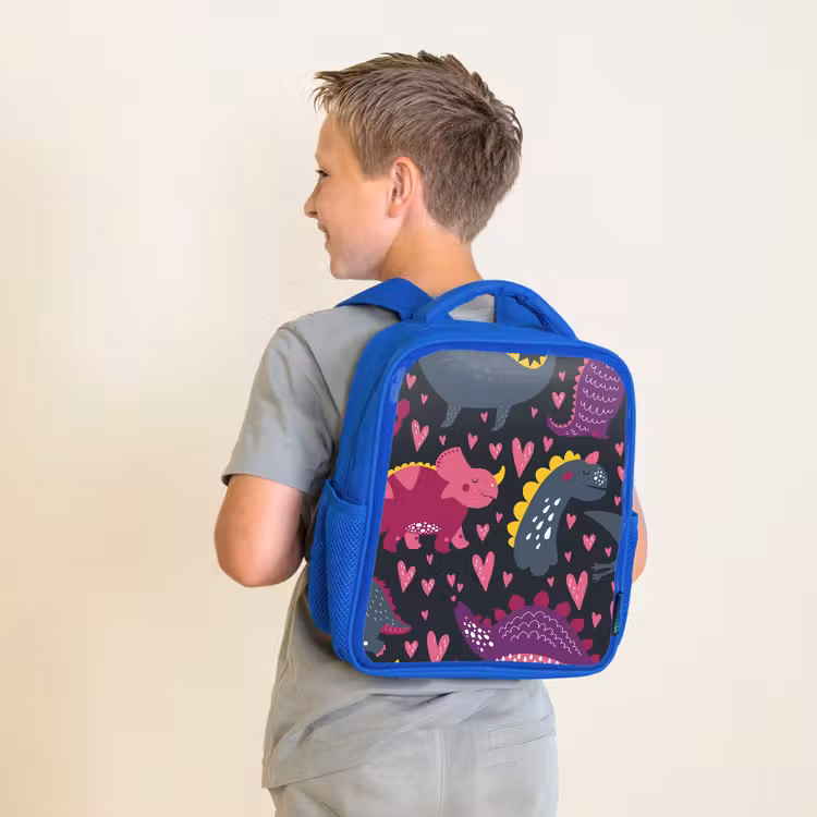 Kinderrugzak - Blauw - Dinosaurus - Kind - Patronen - Roze - Meisjes — 3