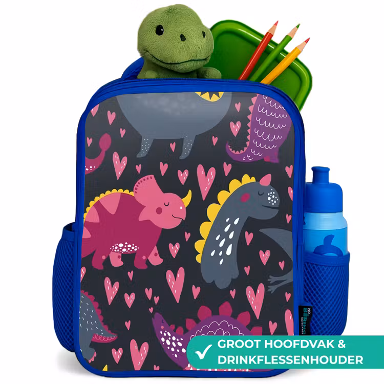 Kinderrugzak - Blauw - Dinosaurus - Kind - Patronen - Roze - Meisjes — 5