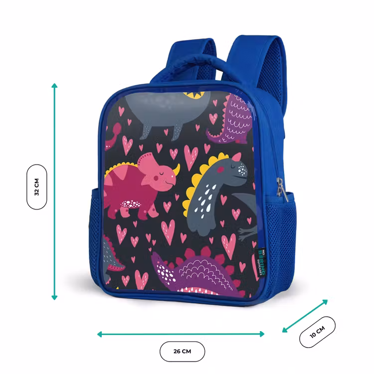 Kinderrugzak - Blauw - Dinosaurus - Kind - Patronen - Roze - Meisjes — 6